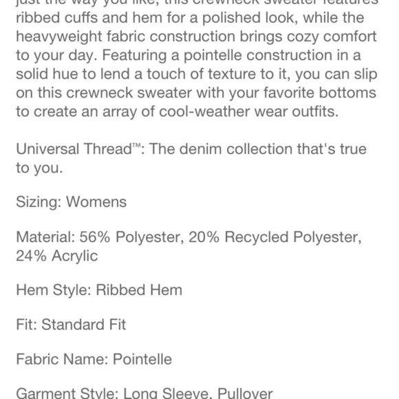 Universal thread brown pullover sweater nwt - Picture 4 of 5